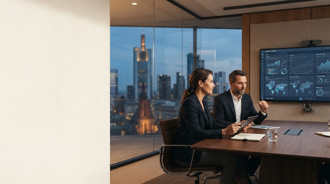 True Trade Dashboard auf einem Tablet in ruhiger Arbeitsumgebung